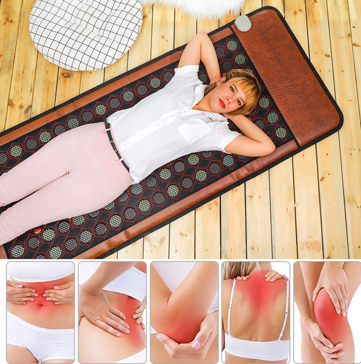 PHYMAT Far Infrared Heating Pad - Jade Tourmaline Red Light Infrared Heating Mat (67"x27") PHYMAT