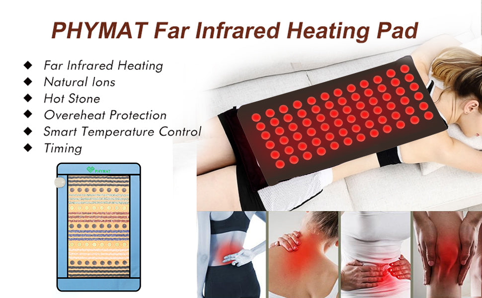 PHYMAT Far Infrared Heating Pad - 7 Kind Crystal Crushed gemstone(31"x21") US 110V PHYMAT